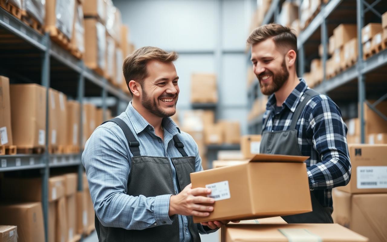 Small business shipping in a warehouse